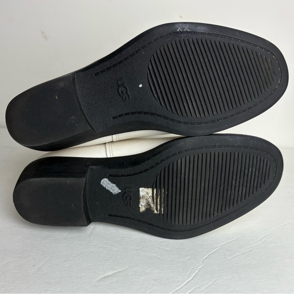 Ugg Women's Emmeth White Leather Almond Toe Pull On Chelsea Boot Size 7.5 - Picture 7 of 8